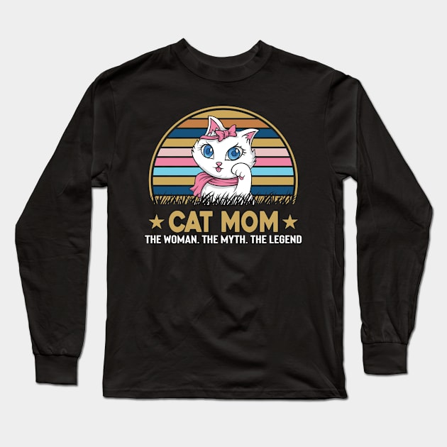 Cat Mom Long Sleeve T-Shirt by graphicganga